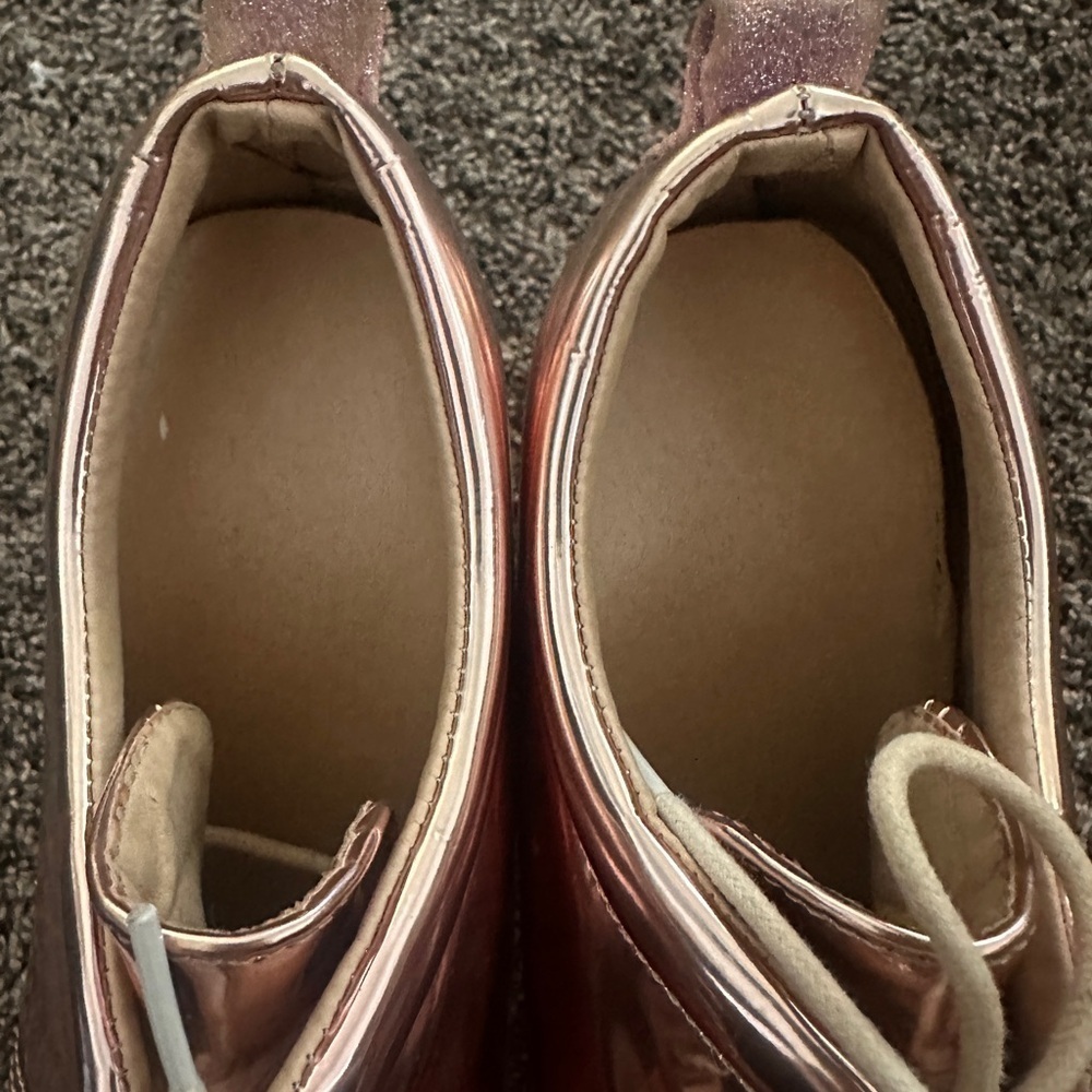 Rose Gold Glitter FUN Platform Sneakers Metallic Costume Fun Sole Shoes 8.5 - Picture 5 of 15